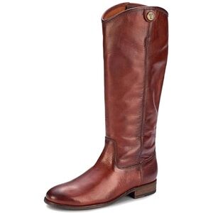 Frye Melissa Button 2 Redwood Tall Vintage signature Leather modern 8